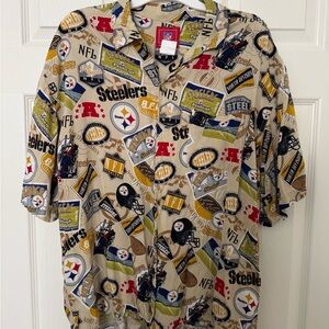 NFL Steelers Beige Graphic Men's Shirt